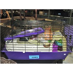 Guinnea pig or hamster cage with accessories and