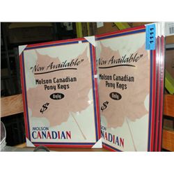 4 molson canadian advertisment boards