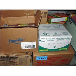 Shelf lot of assorted snack foods; freezies, power
