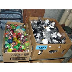 Shelf lot of new novelty items; penguin squeeze