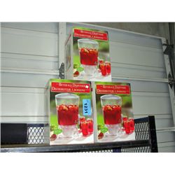 3 arcylic beverage dispensors