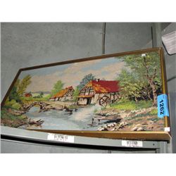 Framed petite point picture