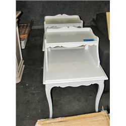 Pair of painted white step end tables