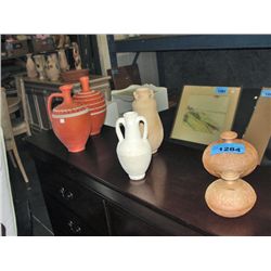 6pcs of hand crafted clay pottery