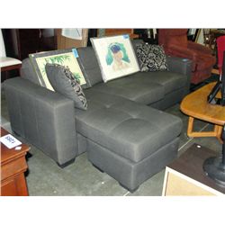 Grey contemporary upholstered sofa