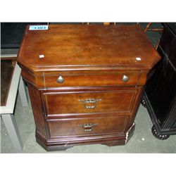 Mahogany finished 3 drawer night table