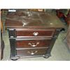 Image 1 : Dark walnut finished 3 drawer night table