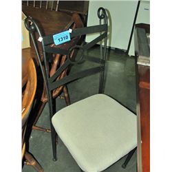 Set of 4 black wrought iron dining room side chair