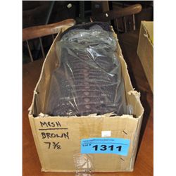 Box of new mesh brown size 7 3/8 ball caps
