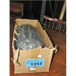 One box of grey and blue mesh ball caps
