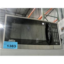 Sunbeam stainless steel and black microwave oven