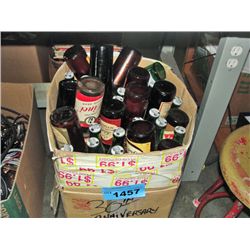 Box full of assorted collectors bottles; beer,