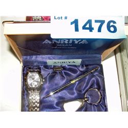 Anriya milan watch pen and keychain set