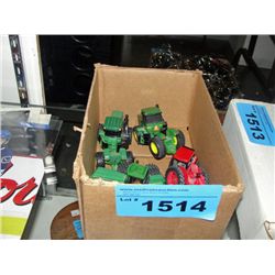 Box of diecast metal toy tractors