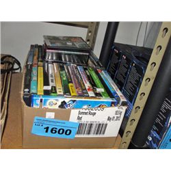 Box of assorted DVDs