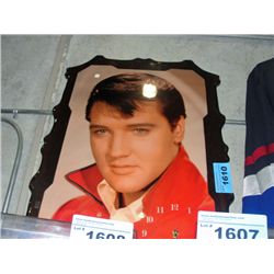 Laminated on wood elvis presley clock