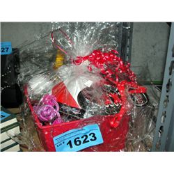 Gift basket of childs new sports gear