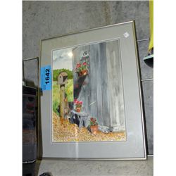 Framed original water color painting signed by