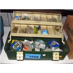 Fishermans tackle box and contents