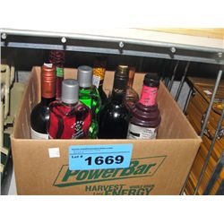 Box of liqours and drink mixes