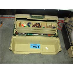 Fishermans tackle box and contents