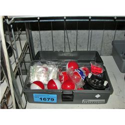Fishermans tackle box and contents