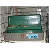 Image 1 : Fishermans tacklebox filled with fly tying feather