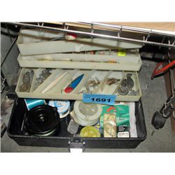 Fishermans tackle box and contents