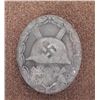 Image 1 : NAZI SILVER WOUND BADGE-ORIG-BACK MARKED "L22"-SOLID