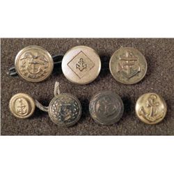 7 Spanish American War Antique Small Gilt Buttons