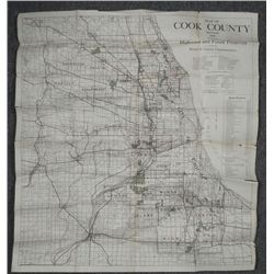 1926 MAP OF CHICAGO.S COOK COUNTY & SURROUNDING VILLAGE