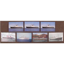 SIX VINTAGE CRUISE SHIP POSTCARDS- INCL T.S. BREMEN