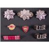 Image 1 : 8 WWII ERA ARMY UNIFORM DEVICES, RIBBON BAR & LAPEL PIN