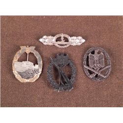 4 NAZI AWARDS--MEDALS & CLASP-ARMY & KRIEGSMARINE-REPRO