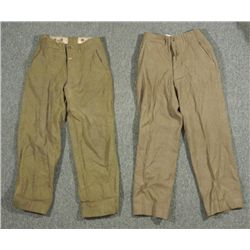 2 PAIR SPAN-AM (?) ARMY UNIFORM PANTS-OD WOOL