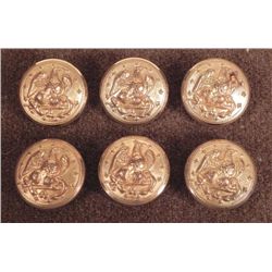 6 Post Civil War Gilt Coat Buttons w/ Eagles