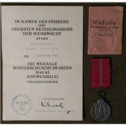 ORIGINAL RUSSIAN FRONT MEDAL RIBBON-DOCUMENT ENVELOPE