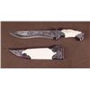 Image 1 : DOUBLE ENGRAVED HUNTING KNIFE EAGLE SPREAD OVER GRIP