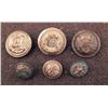 Image 1 : 6 Civil War Eagle Gilt Coat Buttons Large, Small