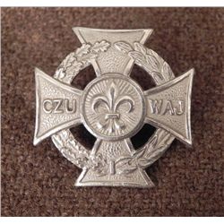 VINTAGE POLISH SCOUTS MEMBERSHIP BADGE-SILVER NUMBERED
