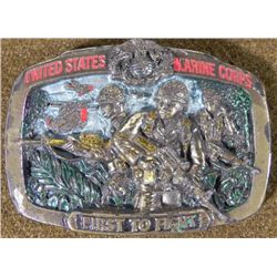 USMC MARINE CORPS FIRST TO FIGHT LTD ED BELT BUCKLE