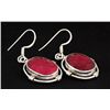 Image 1 : RUBY CORRUNDUM 42.86CTW SILVER HOOK EARRING