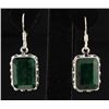 Image 1 : EMERALD BERYL 36.34CTW SILVER HOOK EARRING