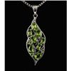Image 1 : 3.40CTW Natural Peridot Sterling Silver Pendant 3.82g