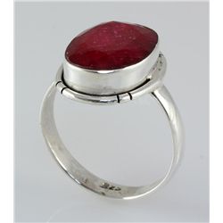 RUBY CORRUNDUM 21.93CTW STERLING SILVER RING