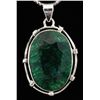 Image 1 : NATURAL EMERALD BERYL 75.65CTW SILVER PENDANT