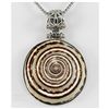 Image 1 : Natural 73.75ctw Mother of Pearl Sea Shell Silver Pendant