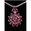 Image 1 : Flower Cluster 2.69g Sterling Silver Ruby Pendant 6.02ctw