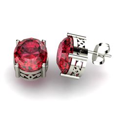 Garnet 5.60ctw Earring 14kt White Gold