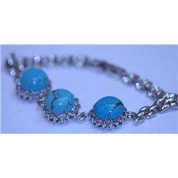 TURQOUISE AND CZ BRACELET